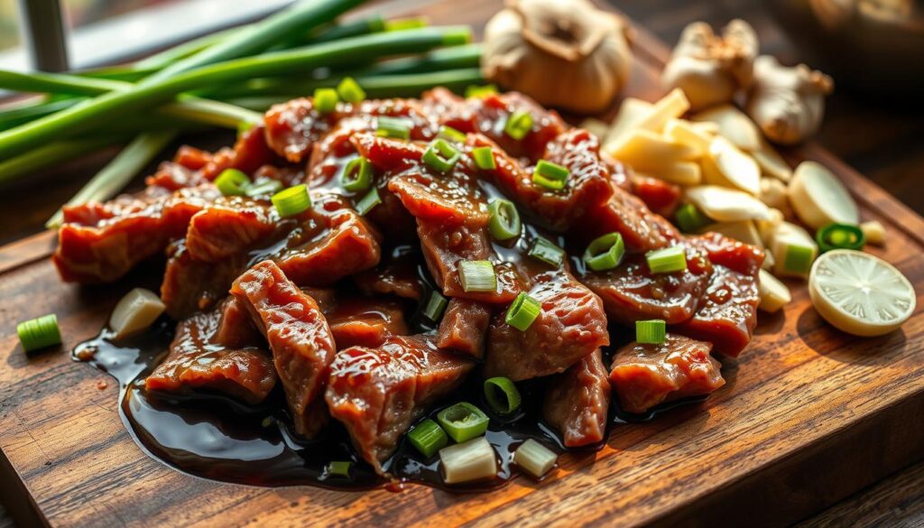 Beef and noodles preparation for Chinese stir fry noodles Beef and noodles preparation for Chinese stir fry noodles