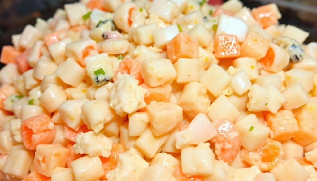 Creamy Seafood Mixture for Salmon Sushi Rolls Creamy Seafood Mixture for Salmon Sushi Rolls