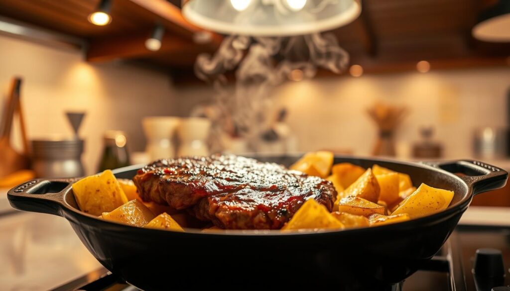 One-Skillet Steak and Potatoes Cooking Technique One-Skillet Steak and Potatoes Cooking Technique