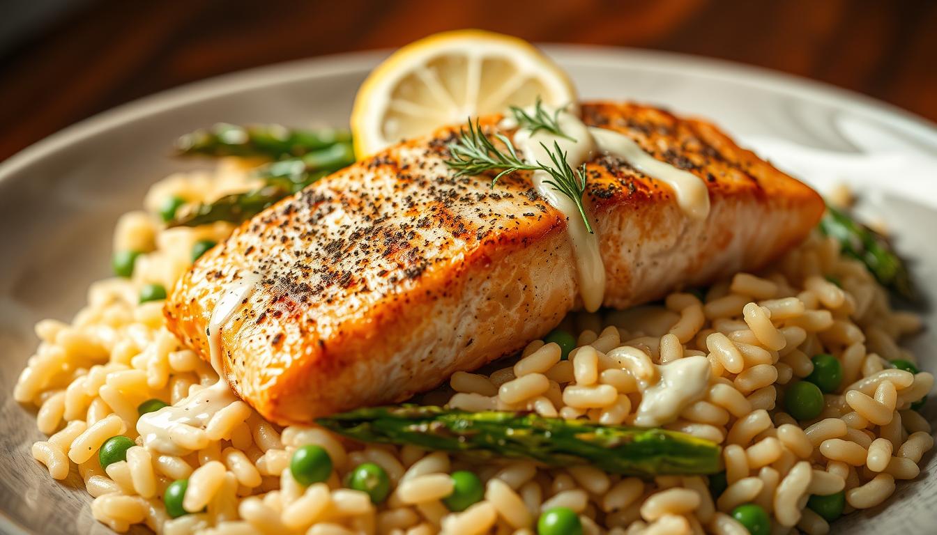 salmon and orzo