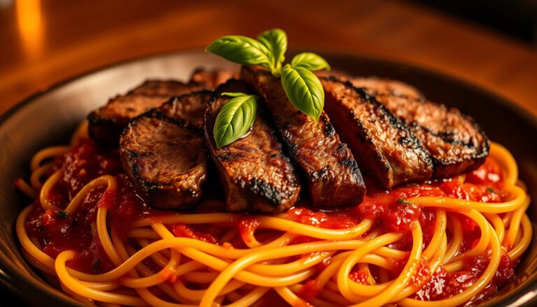 steak and pasta