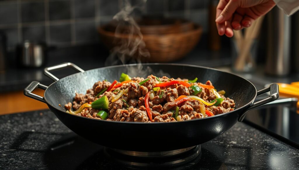 Mongolian ground beef stir-fry cooking process Mongolian ground beef stir-fry cooking process
