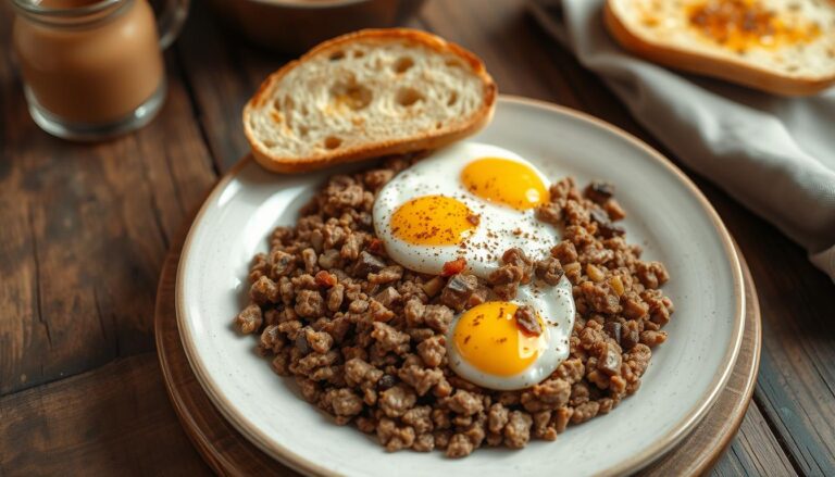 ground beef and eggs