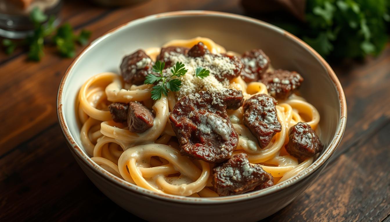 steak gorgonzola alfredo