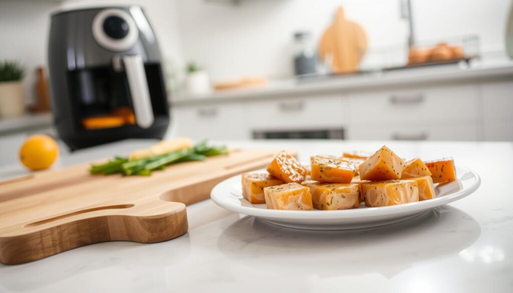 Air Fryer Salmon Bites Preparation