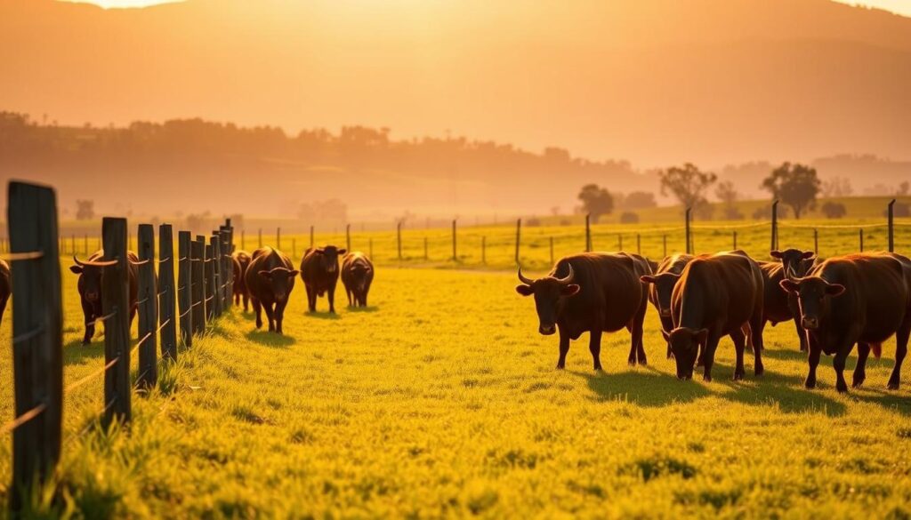 Grass-fed Wagyu cattle grazing in Australian pastures