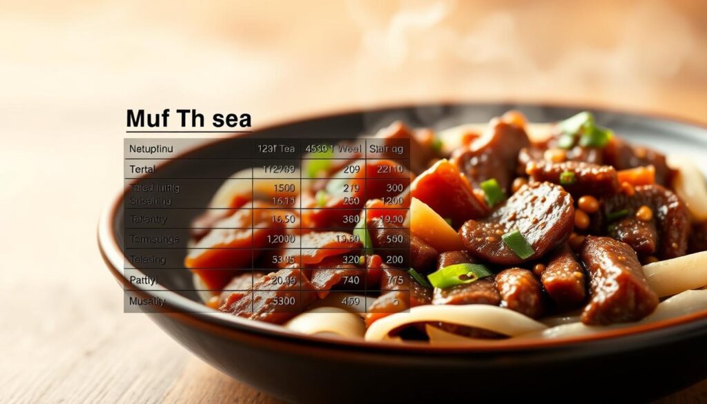 Nutritional profile of mu shu beef Nutritional profile of mu shu beef