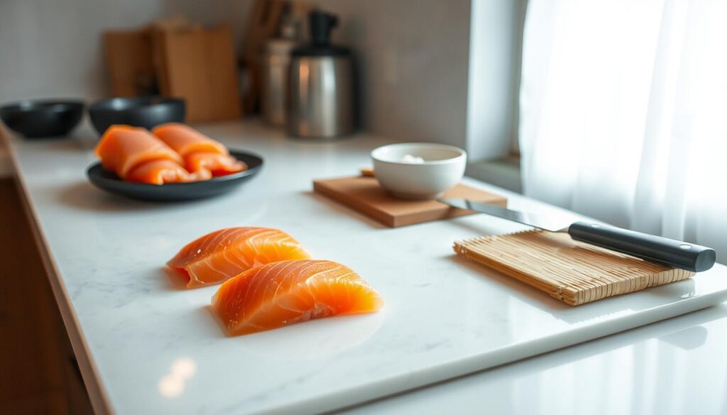 Sake Nigiri Preparation Steps