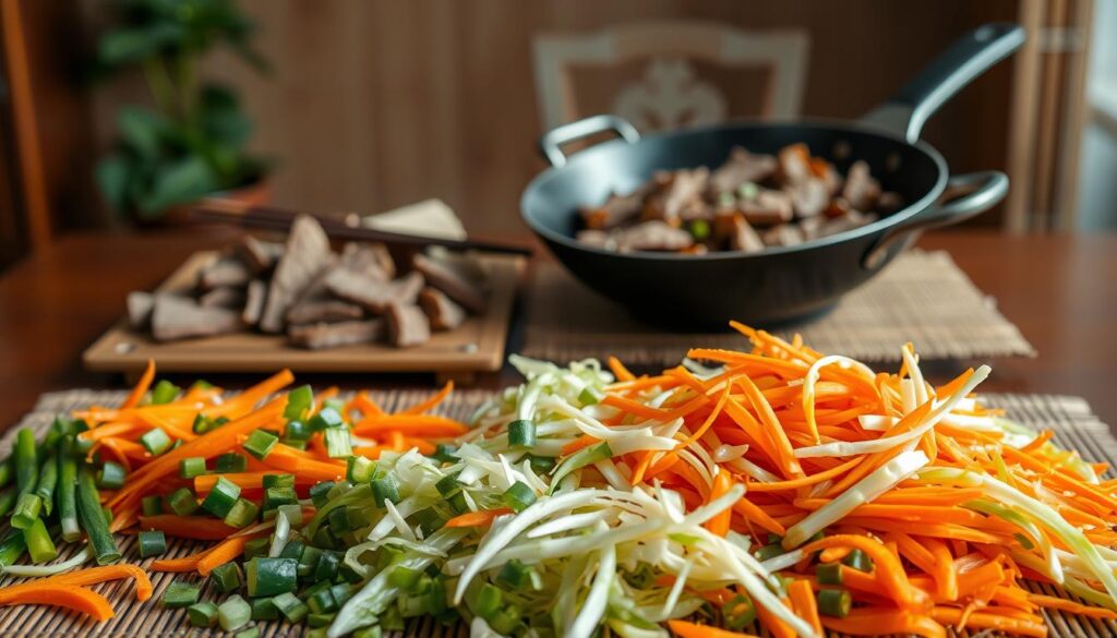 Vegetables in Authentic Mu Shu Beef Recipe Vegetables in Authentic Mu Shu Beef Recipe