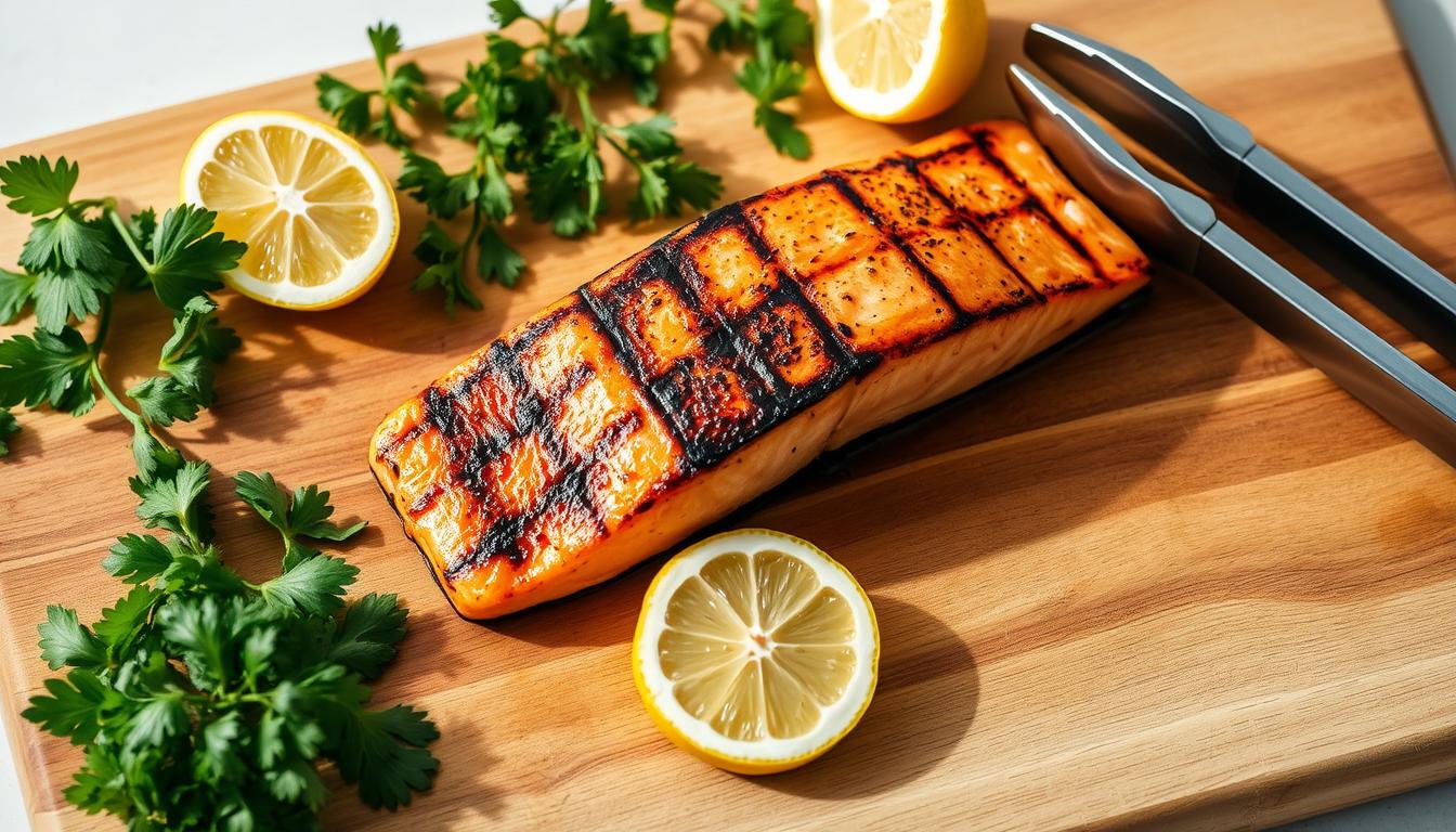 cooking salmon on the grill