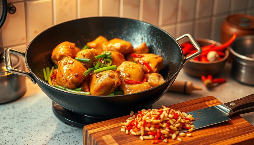 Authentic Szechuan Chicken Cooking