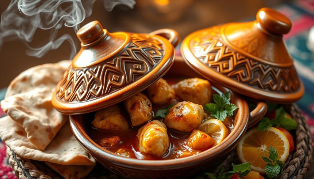 Moroccan Chicken Tagine Serving Presentation