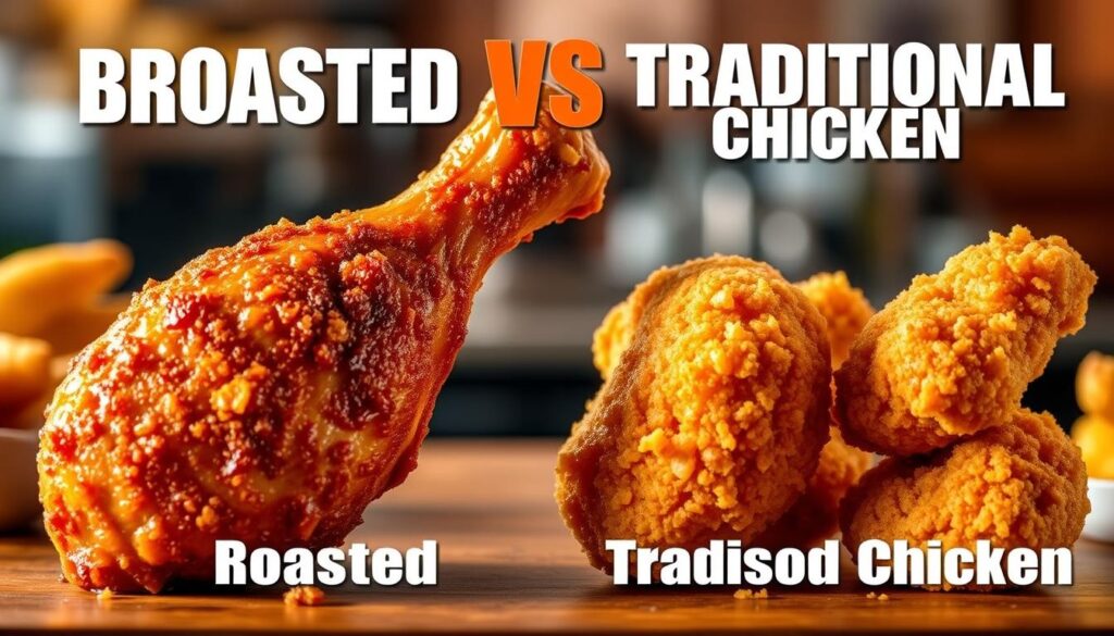 Broasted chicken vs fried chicken comparison