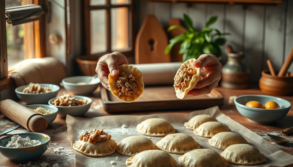 Chicken Empanada Assembly Technique