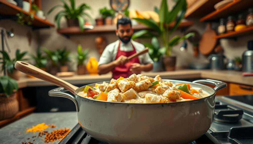 Jamaican Coconut Curry Preparation