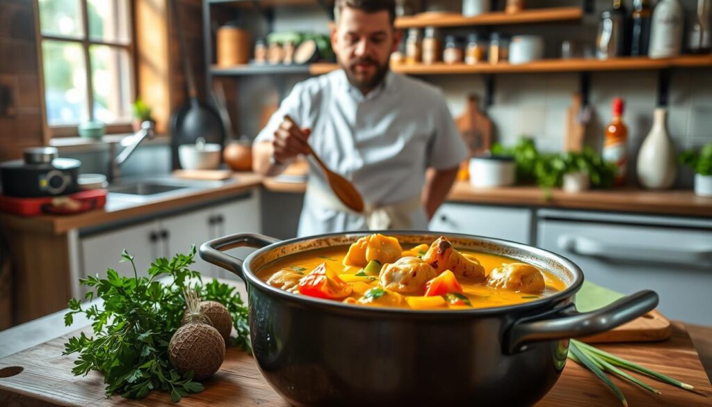 Jamaican Curry Chicken Cooking Process