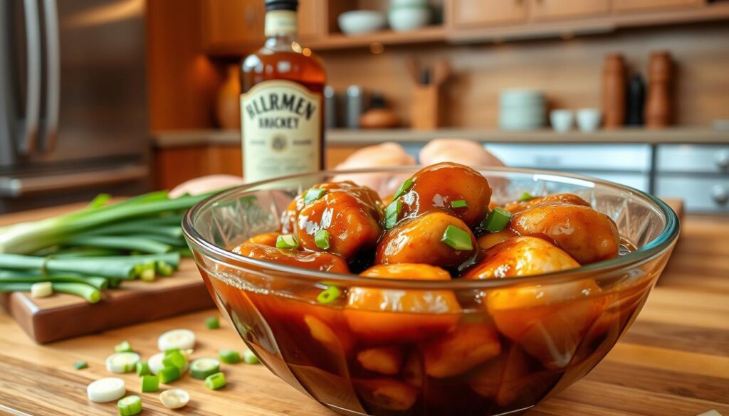 Marinating Bourbon Chicken