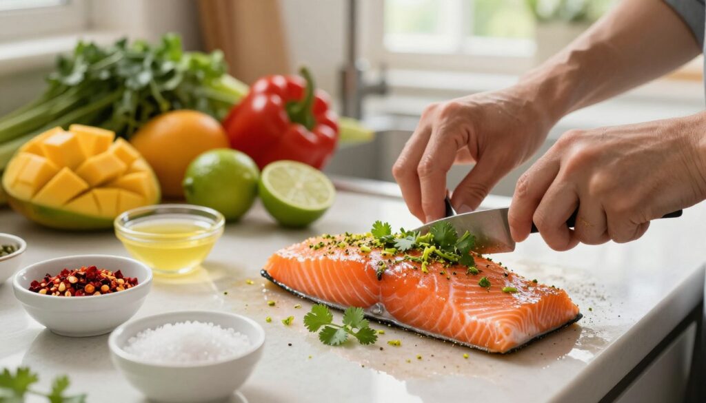 Chile Lime Salmon Seasoning Technique